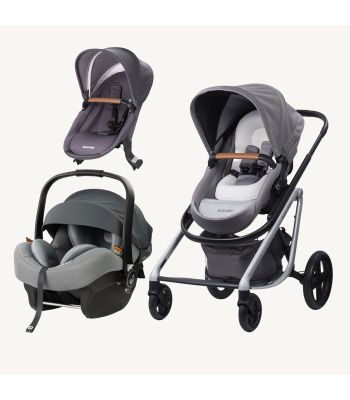 Travel System - Mico 12 LX Pebble & Lila Comfort Stroller Nomad Grey with Second Seat