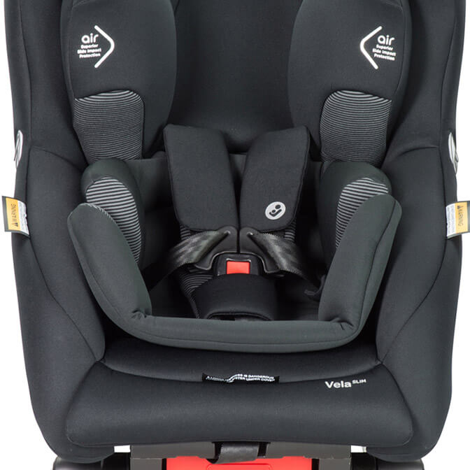 vela slim convertible car seat with quickfit harness sytem