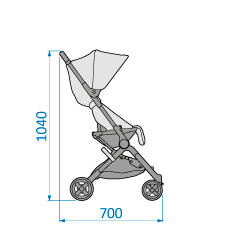 Lara stroller height 1040 x 700 depth