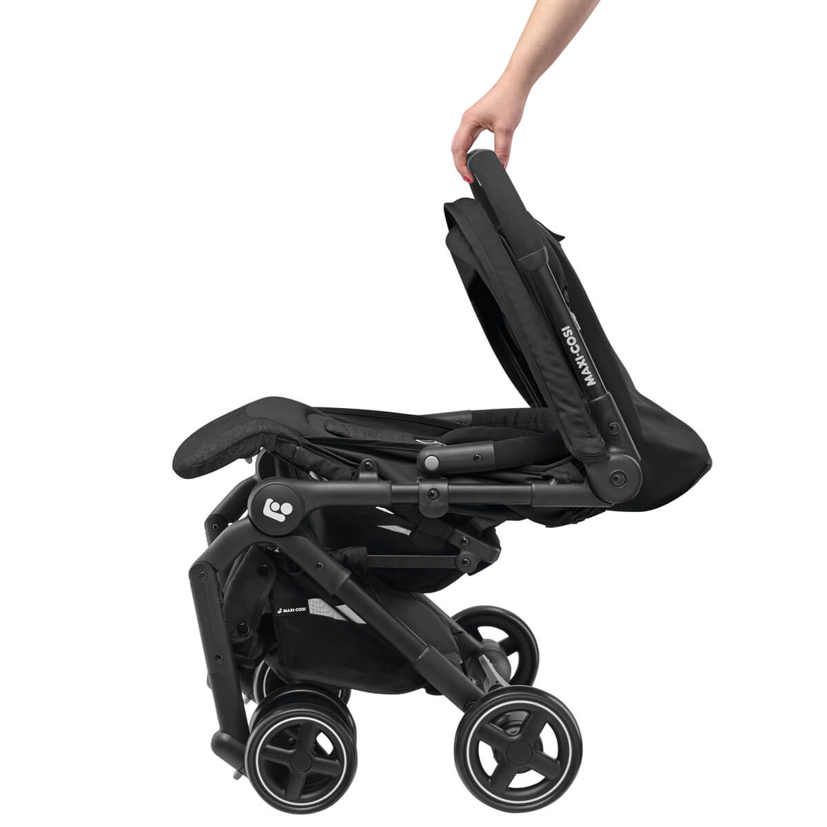 The Maxi-Cosi Lara strollers can be folded with 1 button push.