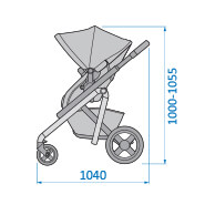 Maxi-Cosi Lila Stroller Side View Dimensions: 1040mm wide x 1000mm to 1055mm high