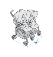 Dana For2 Twin Stroller Dimensions: 790mm wide