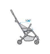 Maxi-Cosi Laika Stroller Seating upright angle 106 Degrees