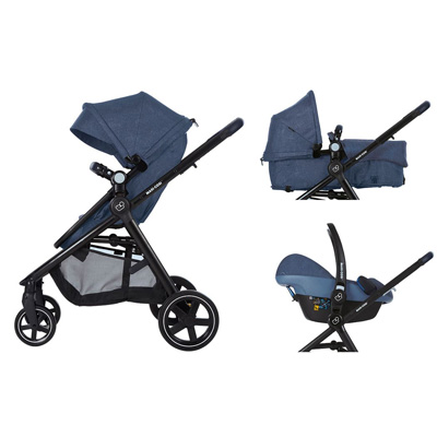 Maxi-Cosi Zelia stroller can converted into a travel system with 2 easy clicks.